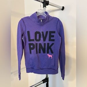 VS Pink Purple Track Jacket Half Zip Neck - XS